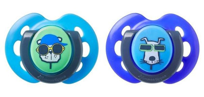 Tommee Tippee Fun Style 0-6 Ay Delikli Ortodontik Kauçuk 2'li Emzik Lacivert