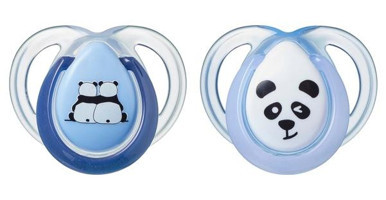 Tommee Tippee Anytime 0-6 Ay Delikli Ortodontik Kauçuk 2'li Emzik Mavi