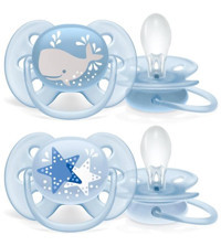 Philips Avent Ultra Soft 6-18 Ay+ Delikli Ortodontik Silikon 2'li Emzik Kırmızı-Sarı