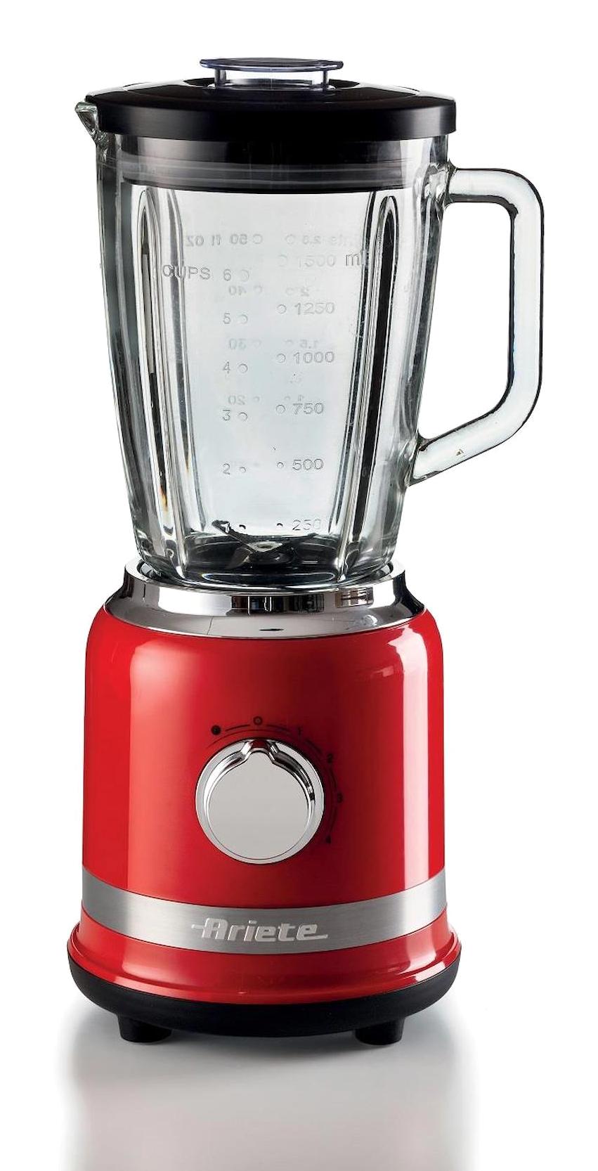 Ariete Moderna 1 lt Cam Hazneli Buz Kırıcılı Turbolu Çift Bıçaklı 3'lü Sürahili Blender Kırmızı