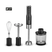 Homend Artfood 1925h 500 ml Plastik Hazneli Turbolu Çift Bıçaklı 5'li El Blender Seti Siyah