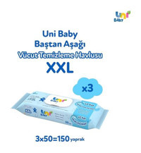 Uni Baby 50 Yaprak 3'lü Paket Vücut Temizleme Mendili