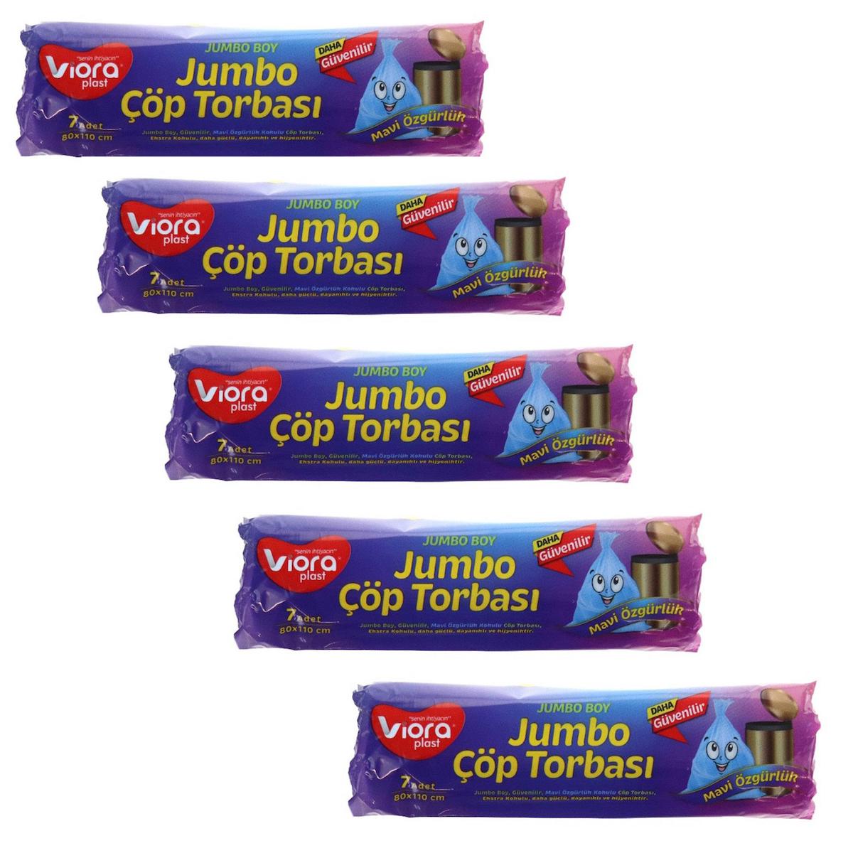 Viora Fresh Kokulu Battal Boy 72x95 cm Çöp Poşeti 7x5 Adet Mavi