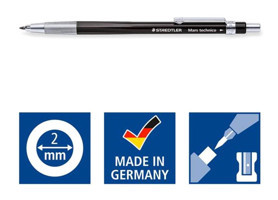 Staedtler Mars Technico 780C Silgili Plastik Metalik Siyah Uçlu Versatil Kalem