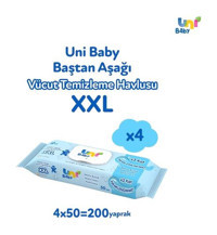 Uni Baby 50 Yaprak 4'lü Paket Vücut Temizleme Mendili