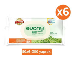 Evony Hijyenik 50 Yaprak 6'lı Paket Islak Mendil
