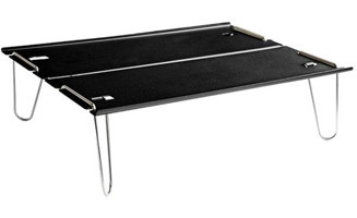 Exent 70x50 cm Çantalı Dikdörtgen Kumaş Katlanır Kamp Masası Siyah