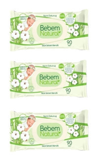 Bebem Natural Narin Dokunuş 90 Yaprak 3'lü Paket Islak Mendil