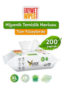 Vebox Easy Wet Wipes 100 Yaprak 2'li Paket Yüzey Temizleme Mendili