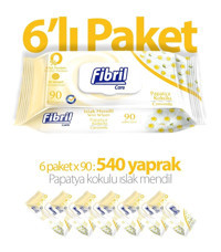 Fibril Papatya Kokulu 90 Yaprak 6'lı Paket Islak Mendil
