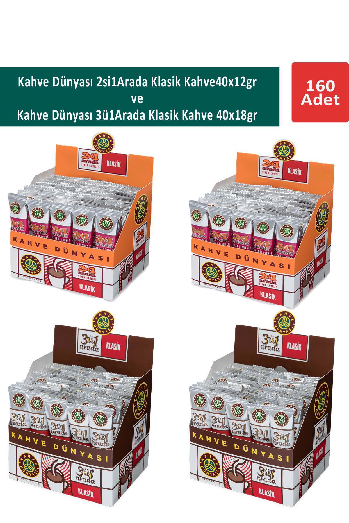 Kahve Dünyası 3ü1 Arada Klasik Paket Granül Kahve 160 Adet
