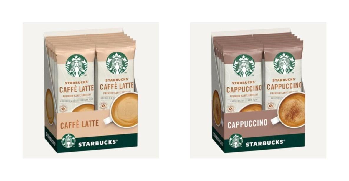 Starbucks Latte ve Cappuccino Premium Kahve Paket Granül Kahve 20 Adet