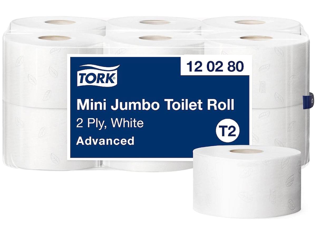 Tork 2 Katlı İçten Çekmeli 12'li Jumbo Tuvalet Kağıdı