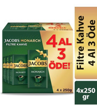 Jacobs Monarch Aromalı Brezilya Arabica Öğütülmüş Filtre Kahve 4x250 gr