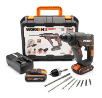 Worx WX390.1 SDS Plus 20 W 5000 darbe/dk 1.6 kg Çift Akülü Şarjlı Kırıcı Delici Matkap + 8 Adet Uç + Mandren