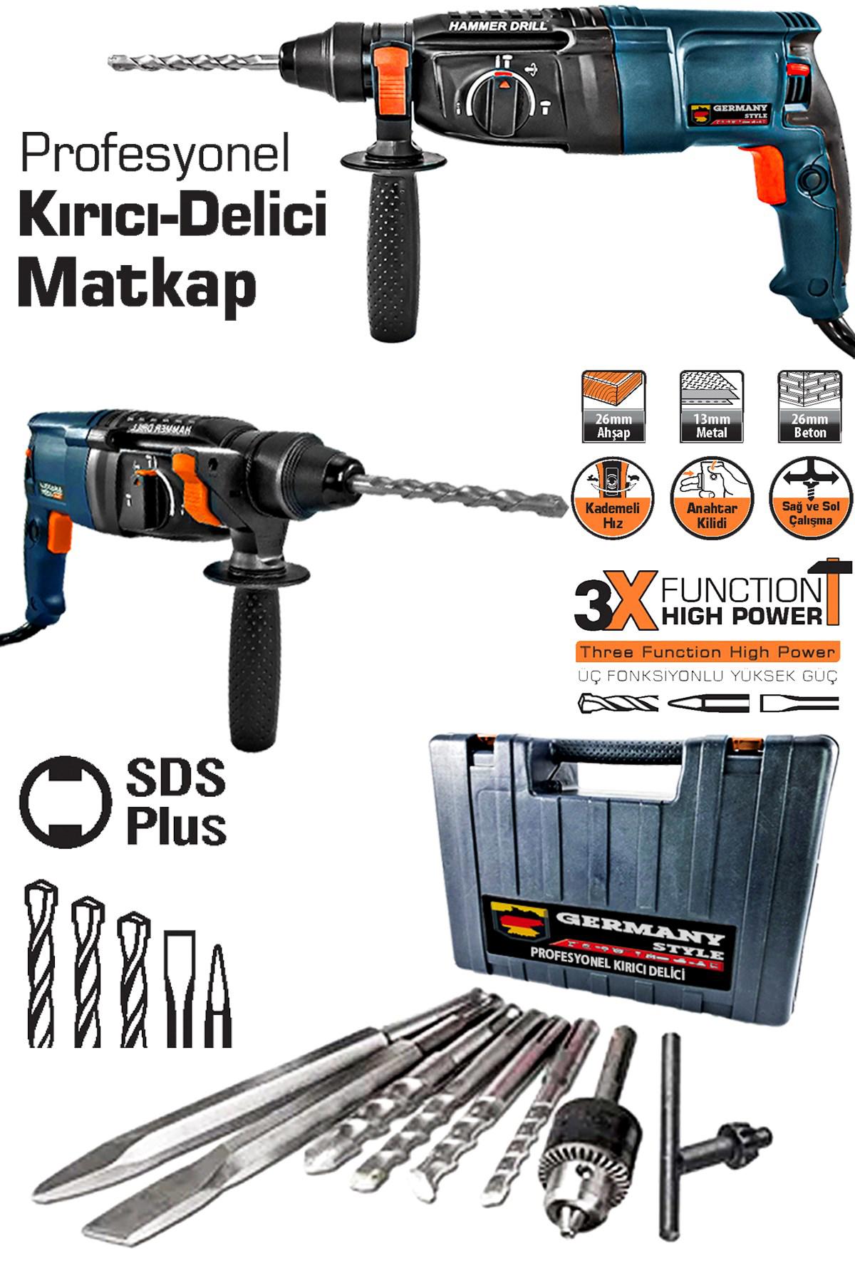 Germany Steel GRM-99880 1350 W Elektrikli Kırıcı Delici Matkap