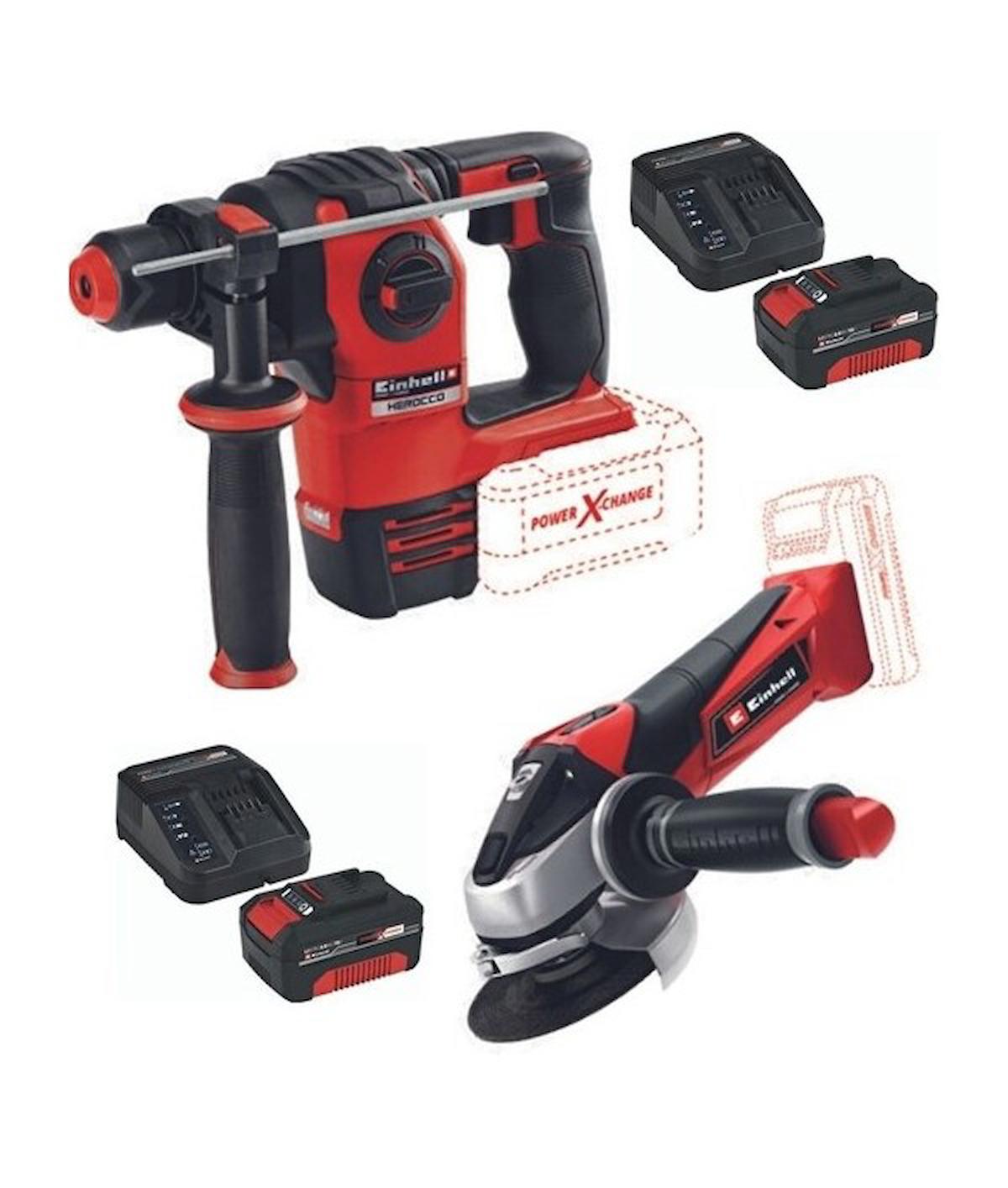 Einhell Herocco 650 W 5500 darbe/dk Akülü Şarjlı Kırıcı Delici Set Matkap + Akülü Set