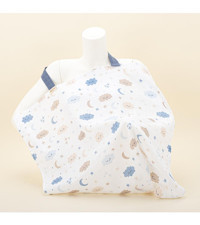 Yunikobaby Pamuklu 72x82 cm Bulutlu Beyaz Mavi Emzirme Önlüğü Örtüsü