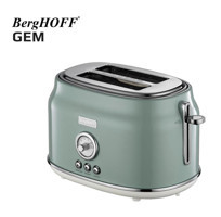Berghoff Gem 2 Dilim Kırıntı Tepsili 815 W Yeşil Retro Mini Ekmek Kızartma Makinesi