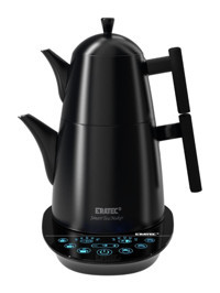 Eratec TM 53 Konuşan Otomatik Çelik Demlikli 1200 W Işıklı Çelik Gövdeli Siyah Çay Makinesi