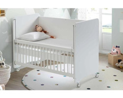 Baby Tech Babywhen Mdf - Yonga Levha 15 kg Dikdörtgen Tekerlekli Sallanan Anne Yanı Beşik Beyaz