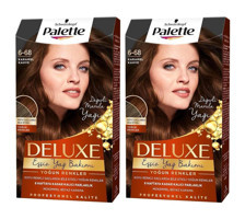 Palette Deluxe 6.68 Karamel Kahve Amonyaksız Krem Saç Boyası 2x99 ml