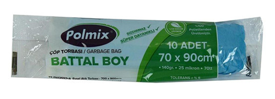 Polmix Battal Boy 70x90 cm 10 Adet Çöp Poşeti