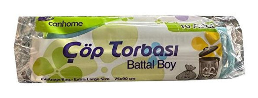 Canhome Büyük Boy 75x90 cm 10 Adet Çöp Poşeti