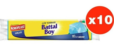 Koroplast Battal Boy 72x95 cm 10x10 Adet Çöp Poşeti