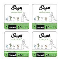 Sleepy Natural Ultra Hassas Organik İnce Antialerjik 24'lü Hijyenik Ped 4 Adet