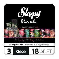 Sleepy Black Premium Plus Organik İnce Antialerjik 18'li Hijyenik Ped 1 Adet