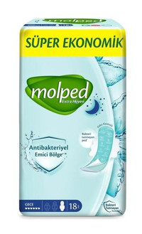 Molped Antibakteriyel İnce 18'li Hijyenik Ped 1 Adet