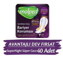 Molped Super Night İnce 20'li Hijyenik Ped 2 Adet
