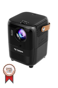 Torima 4K Mini Android Wifi 1200 ANSI Taşınabilir LED Projeksiyon Cihazı Beyaz