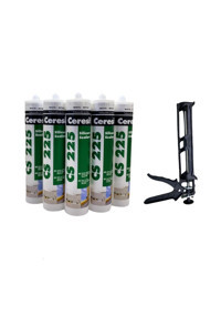Ceresit Plastik Silikon Tabancası Siyah + Beyaz Silikon 5X280 Ml