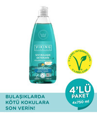 Viking Premium Limon Kokulu Sıvı El Bulaşık Deterjanı 4x750 ml