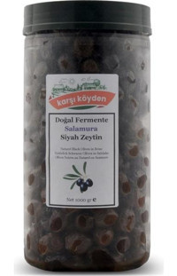 Karşı Köyden Tuzlu Salamura Siyah Zeytin Pet Kavanoz 1 kg