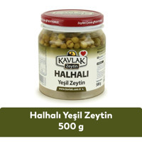 Kavlak Zeytin Halhalı Tuzlu Yeşil Zeytin Pet Kavanoz 500 gr
