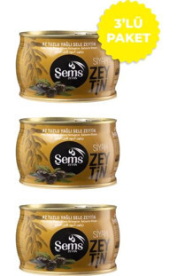 Şems Zeytin 201-230 Kalibre Yağlı Az Tuzlu Sele Siyah Zeytin Teneke 900 gr