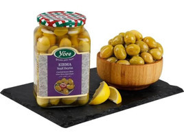 Yöre Domat Kırma Jumbo Tuzlu Salamura Yeşil Zeytin Kavanoz 2x550 gr