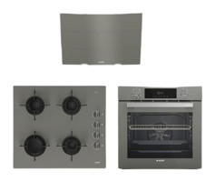 Arçelik AFC340G-OCDT601EG-14YEG Dijital Doğalgazlı Metal Set Üstü Davlumbaz 3'lü Ankastre Set Gri