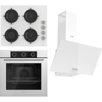 Ferre XE62CB-CS206-D087 Doğalgazlı Cam Set Üstü Davlumbaz 3'lü Ankastre Set Gri