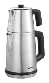 Arçelik K 3293 IN Çelik Demlikli 1650 W Çelik İnox Vintage Çay Makinesi