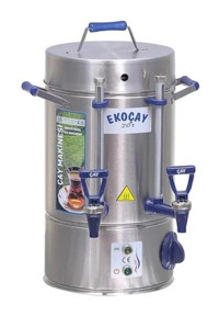 Ekoçay Metal Demlikli 3000 W Işıklı Metal İnox Vintage Çay Makinesi