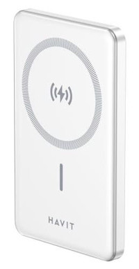 Havit PB5202 5000 mAh Hızlı Şarjlı Mıknatıslı USB Kablosuz Powerbank Beyaz