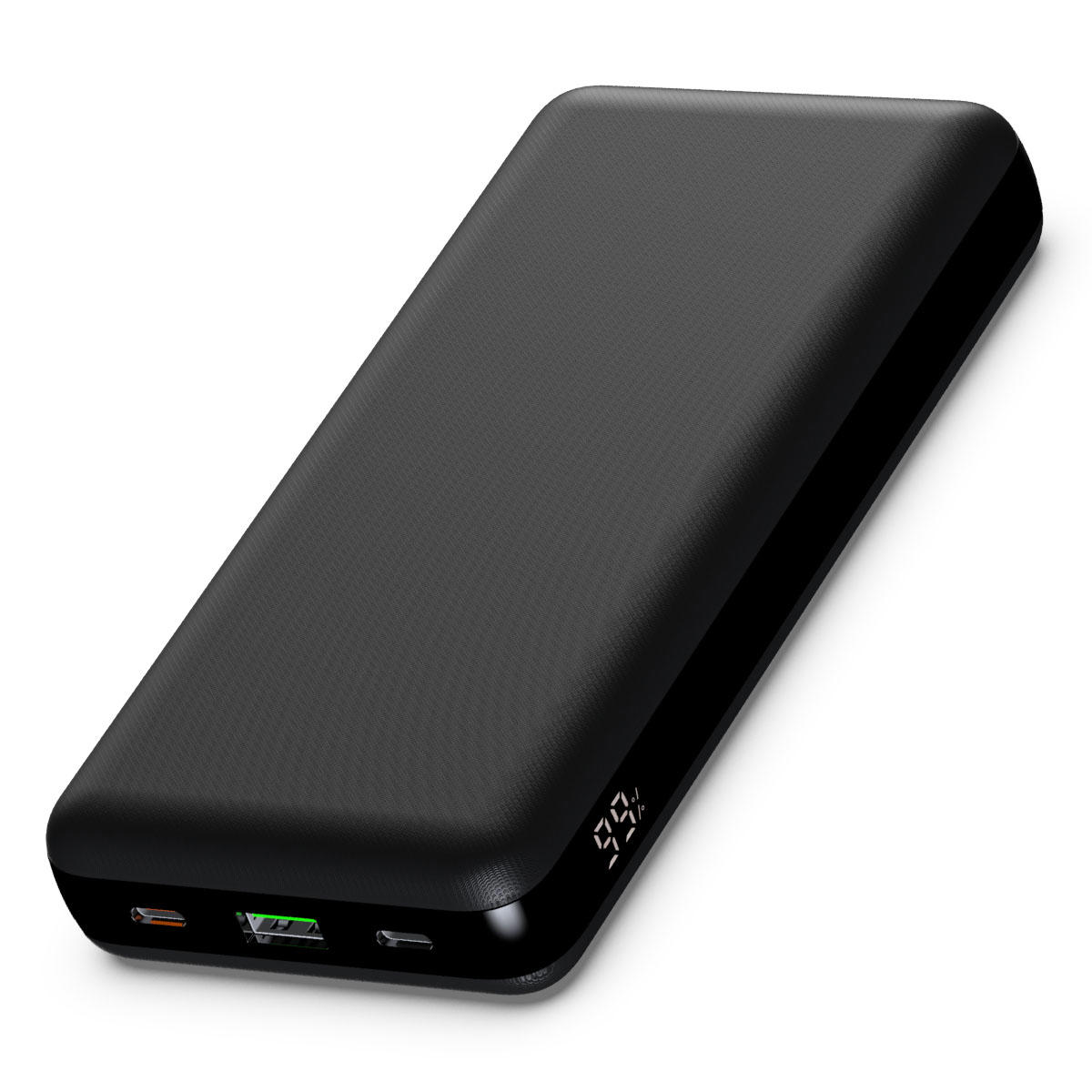 Woyax 25000 mAh Hızlı Şarjlı Dijital Göstergeli Type C - USB Çoklu Bağlantılı Kablolu Powerbank Siyah