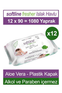 Softline Fresher Sensitive 90 Yaprak 12'li Paket Islak Mendil