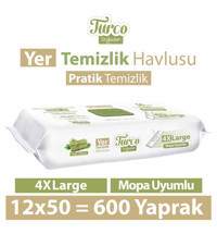 Turco Yeşil Sabunlu 50 Yaprak 12'li Paket Islak Mendil