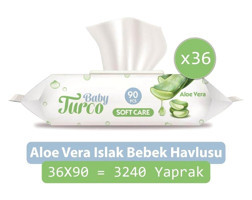 Baby Turco Softcare Aloe Vera 36 Yaprak Islak Mendil
