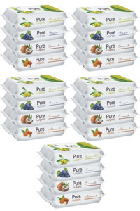 Pure Baby Wipes 50 Yaprak 20'li Paket Islak Mendil